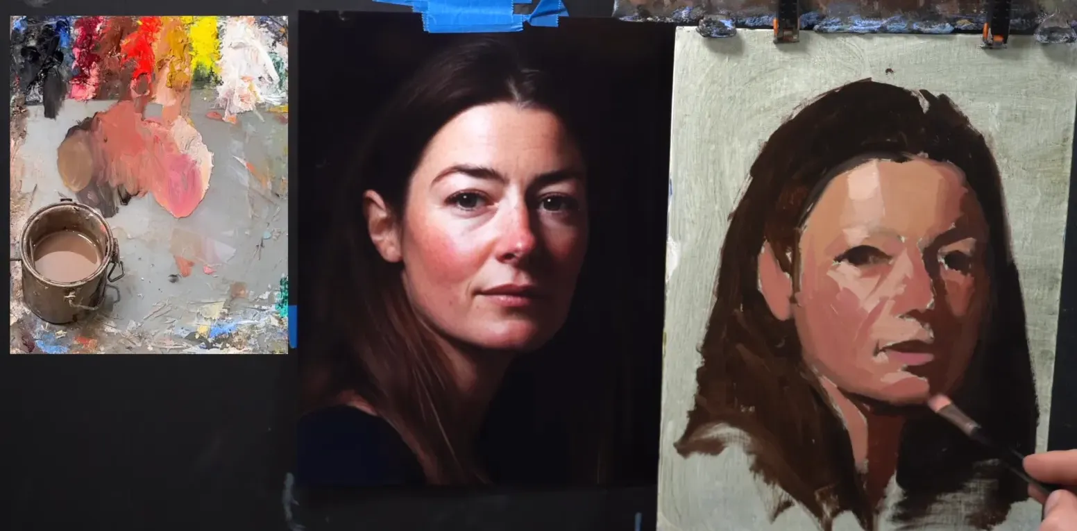 Painting in oil — woman portrait